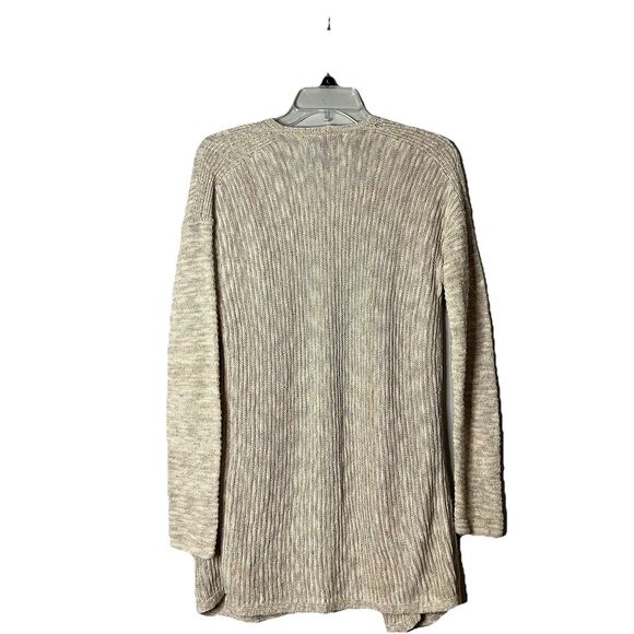 Tahari Linen Blend Long Cardigan Beachy Coastal Minimal Long Open Knit Size M - Picture 2 of 4